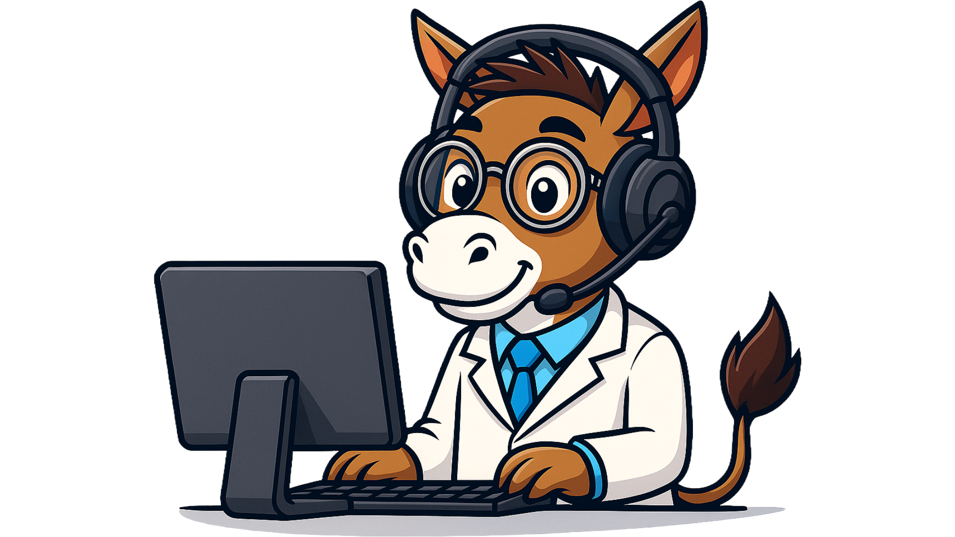 Lab Donkey at Computer